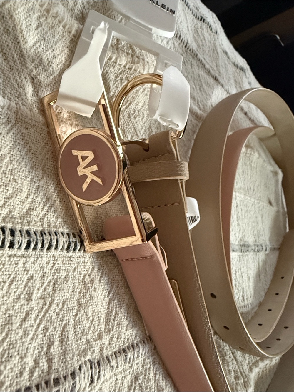 Anne Klein Women's 2for one Brown & baby pink Belt NWT